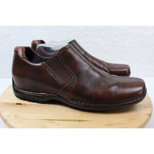 Cole Haan Slip On Shoe Men Size 11.5 Leather Brown Loafer Zeno Split Toe Comfort